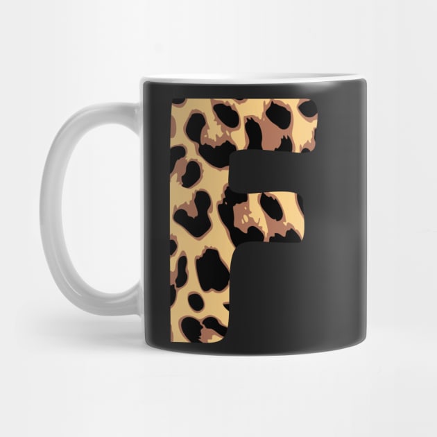 Letter F Initial Cheetah Monogram Sticker by Asilynn